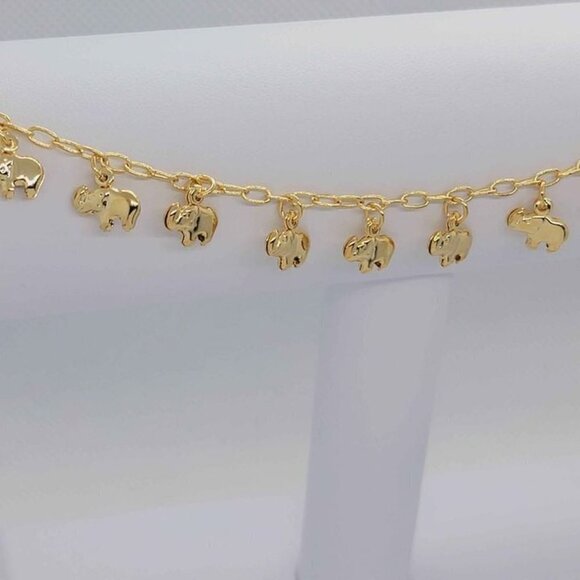 Brazilian 18k Gold Filled Multi Elephants Anklets - Picture 2 of 5